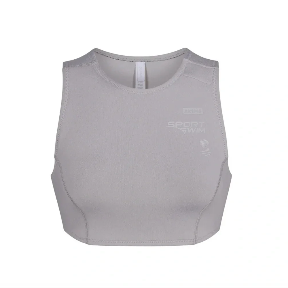SKIMS Sport Swim Top Chrome Color